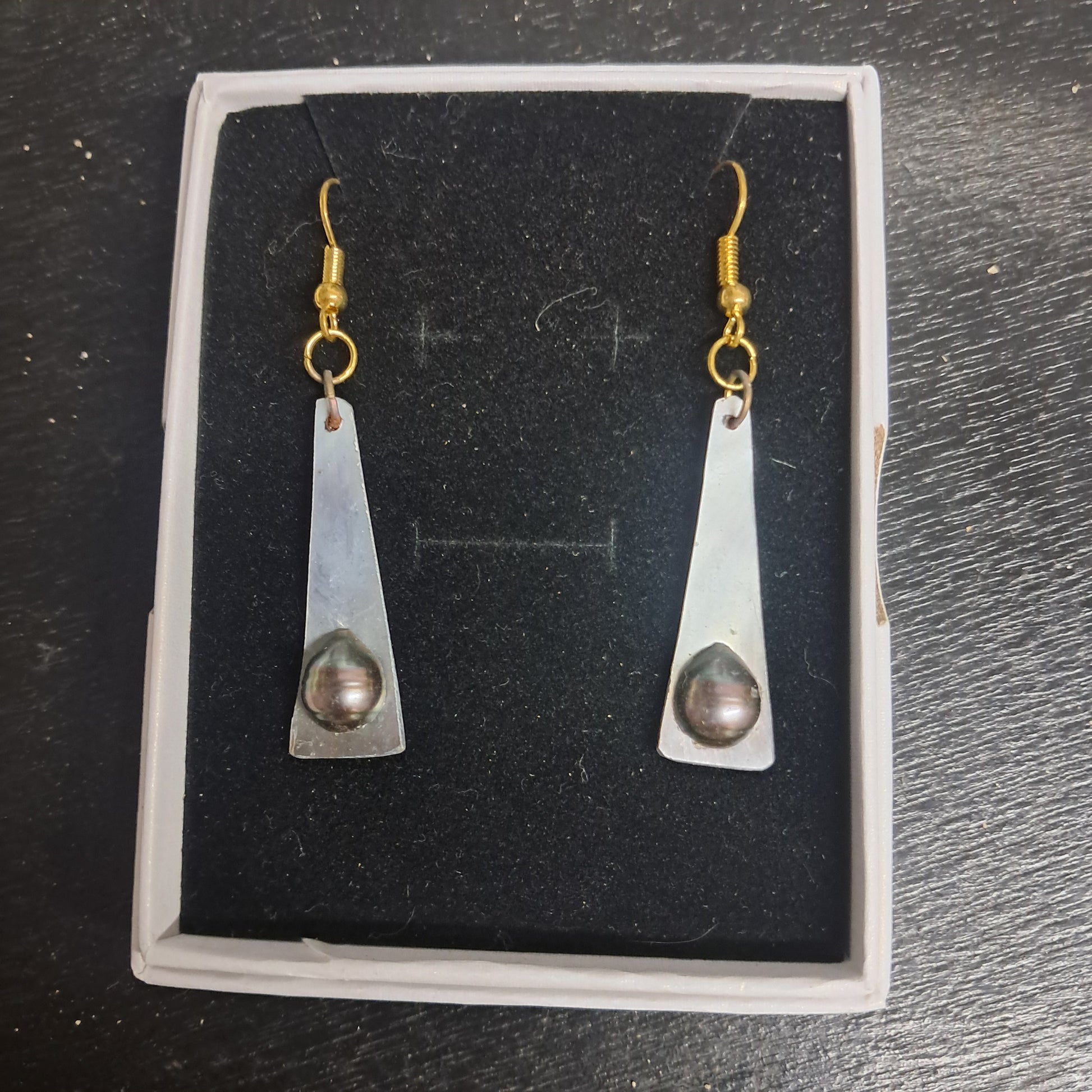 Boucles d'oreilles GP avec nacré et perles de culture de Tahiti