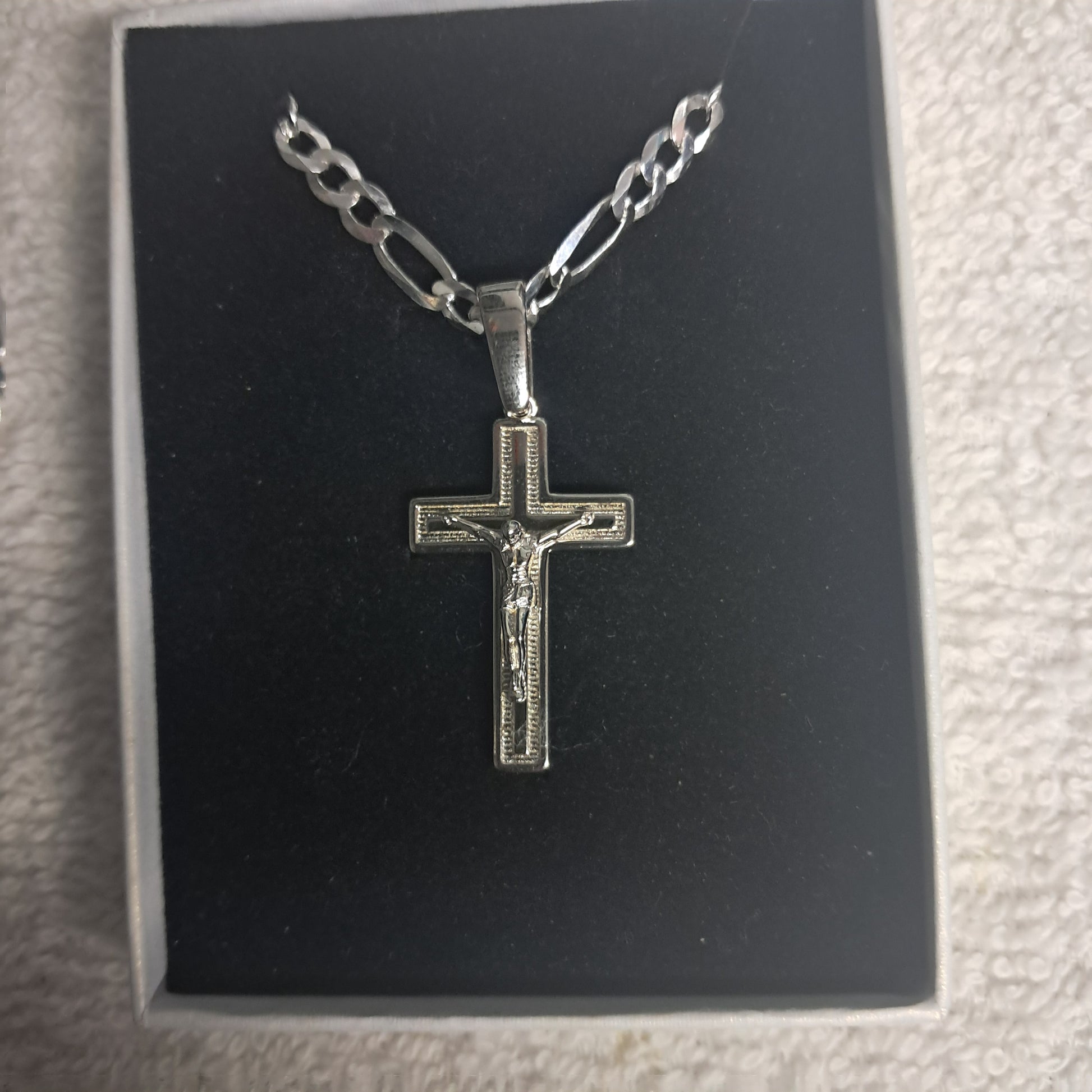 Croix en argent 925 et chaîne 50 cm argent 925